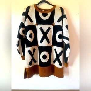 VTG women’s M love Valentine party office 70’s Golden Girls longline sweater